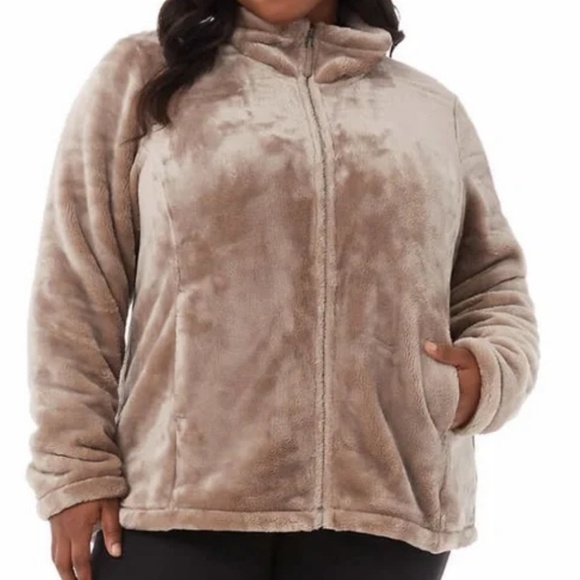 Nwt 32 heat plush jacket size S tan. Super soft and fizzy! Perfect for fall! - Picture 1 of 5